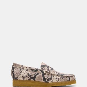 WALLABEE LOAFER (W) Grey Snake Lea
