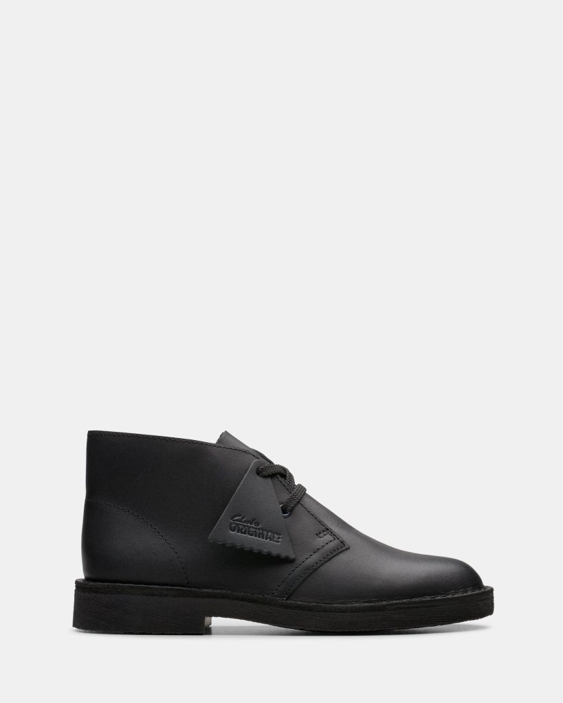 DESERT BOOT OLDER KIDS Black Leather
