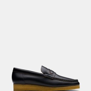 Wallabee Penny Black Smooth Leather