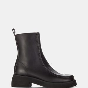 Effery Zip Black Leather