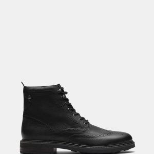 Newford Lace Boot Black Leather