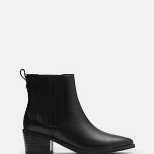 Morzine Top Black Leather